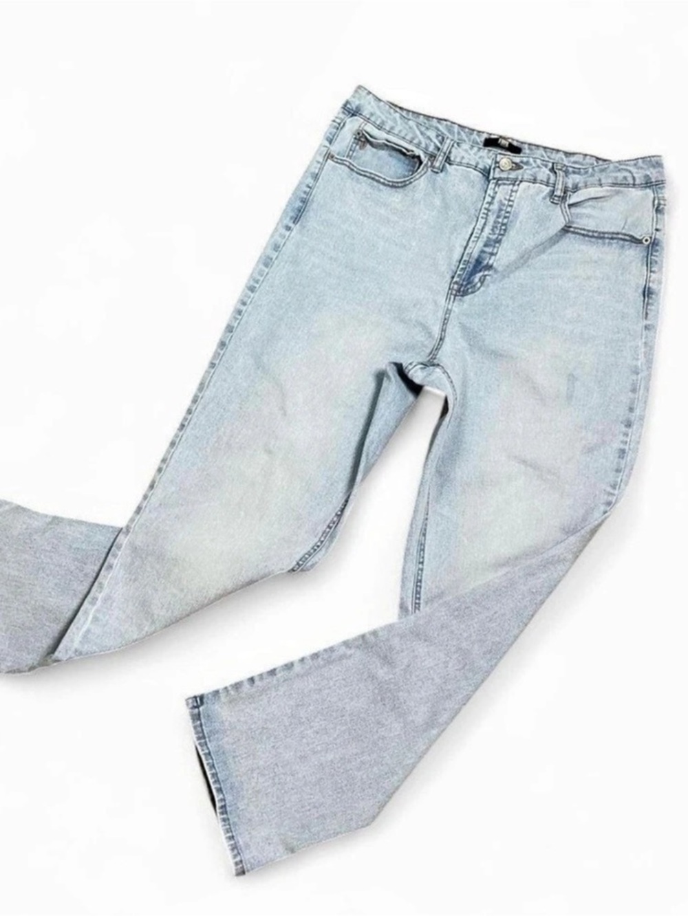 FRYE Women's Light Wash High Rise Straight Leg Jeans Size 14/32 Stretch